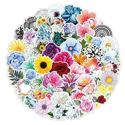 100 Pcs Aesthetic Folwers(Daisy Rose Peony) Stickers Gift for Kids Boys Girls Teens, Waterproof Vinyl Stickers for Laptop Waterbottle Hydroflasks Cup Phone Bike Luggage Car Guitar Skateboard Tablet.