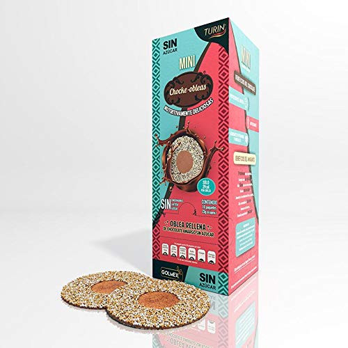 Mini Choke-Obleas Wafers Dark Chocolate Turin Amaranth Chocolate Wafer Cookies Filled with Chocolate, Mini-Choke Obleas Naturales de Amaranto Rellenas de Chocolate Turin Sin Azucar, Contenido de 10 Paquetes con 3 Galletas cada paquete