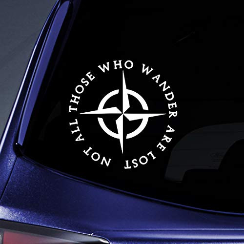 Bargain Max Decals LOTR Not All Those Who Wander are Lost Sticker Decal Notebook Car Laptop 5" (White)