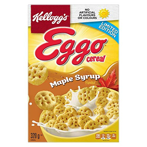 Kellogg's Eggo Maple Syrup Cereal 320g/11.3 oz box -Imported from Canada-