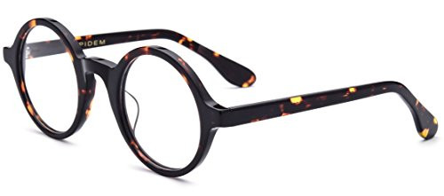 HEPIDEM Acetate Men Vintage Round Optical Glasses Frame Zolman Big 46mm (Leopard Big 46mm)