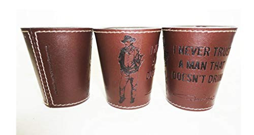 John Wayne Leather Shot Glass
