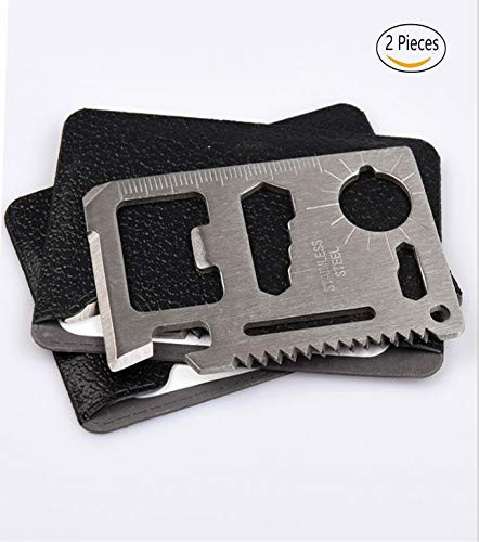 Credit Card Survival Tool - 11 in One Multipurpose Beer Bottle Opener Portable Wallet Size Pocket Multitool Gift for Him Silver Beer Bottle Opener/Portable Wallet Pocket Size/Valentines Day Gift for