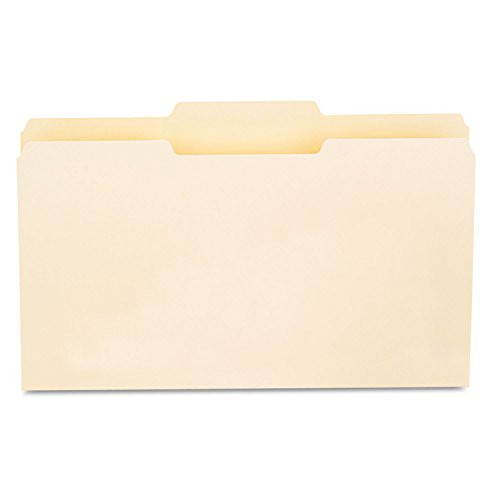 Universal 15122 File Folders, 1/3 Cut Second Position, One-Ply Top Tab, Legal, Manila, 100/Box