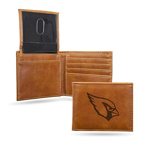 NFL Rico Industries Laser Engraved Billfold Wallet, Arizona Cardinals Team Color, 3.5 x 4.25-inches