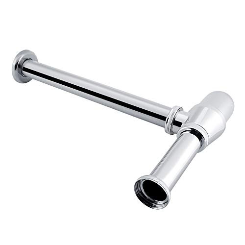 Round Bottle P Trap Basin Sink Waste Trap Drain Tube Kit Adjustable Height and Outlet Waste Pipe for Kitchen Bathroom