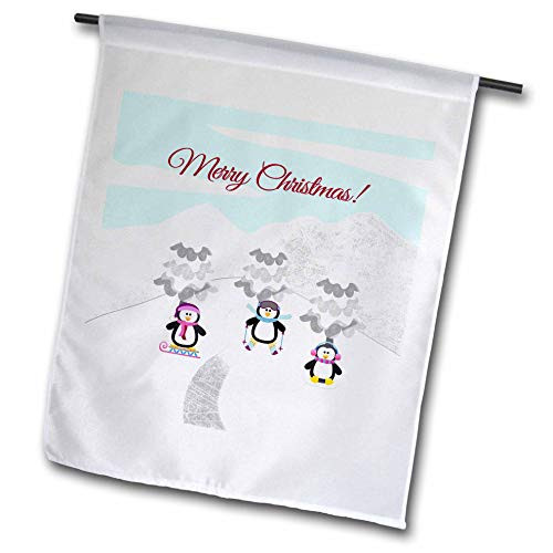 3dRose Beverly Turner Christmas Design - Penguins on The Snowy Mountain Slopes, Merry Christmas - 12 x 18 inch Garden Flag (fl_301984_1) 3dRose Beverly Turner Christmas Design - Penguins on The Snowy Mountain Slopes, Merry Christmas - 12 x 18 inch Garden Flag (fl_301984_1)