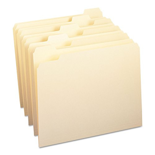 Smead 10350 File Folders 1/5 Cut One-Ply Top Tab Letter Manila 100/Box