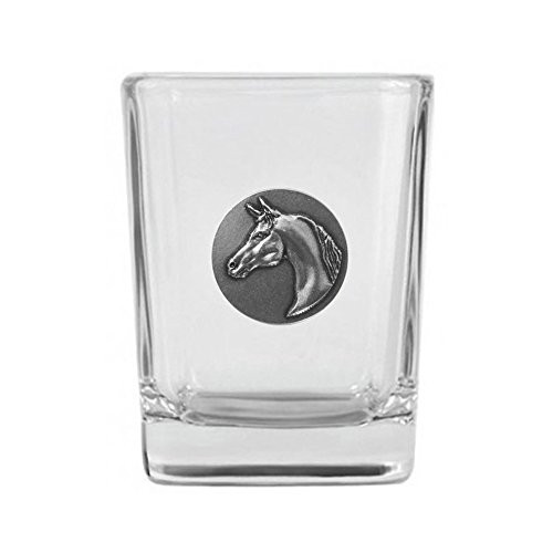 Indiana Metal Craft Square Glass with Nickel Silver Arabian Horse Emblem Made in USA