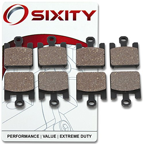 Sixity Front Organic Brake Pads 2004-2005 for Kawasaki ZX1200 Ninja ZX-12R Set Full Kit B3 B4 Complete