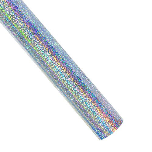 Holographic Heat Transfer Vinyl Roll for DIY T-Shirts or Fabrics Easy to Weed Iron on Vinyl HTV 12 inches x 10 Feet (Sparkle) Holographic Heat Transfer Vinyl Roll for DIY T-Shirts or Fabrics Easy to Weed Iron on Vinyl HTV 12 inches x 10 Feet (Sparkle)