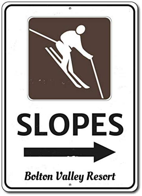 NDTS Slopes Arrow Sign Aluminum Metal Sign 12x16 INCHES