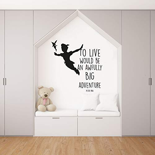 Disney Movie Peter Pan Quote To Live Would Be An Awfully Big Adventure - Peter Pan Quotes Vinyl Wall Art Wall Decal Wall Sticker Home Decoration Design Kids Girls Room Wall Decor Size (10x10 inch)