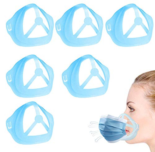 Govoland Mask Bracket - Silicone 3D Mask Frame - Lipstick  and  Cosmetic Saver - Face Cover Inner Support Frame for Lipstick Protective - Face Internal Bracket for Kids  and  Adults (6Pcs)