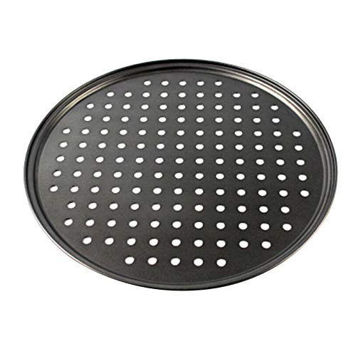 Pizza Pans with Holes 12 inch, Renzhe Stainless Steel Pizza Pan, Nonstick Bakeware Pizza Crisper Pan Pizza Tray Slicer Oil Brush Oven Dishware Safe