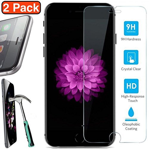 BestOpps iPhone 5S 5 5C SE Screen Protector [2 Pack], Premium 9H Hardness Tempered Glass Film [Scratch-Resistant][Anti-Shatter] Screen Protector For Apple iPhone 5 5S 5C SE