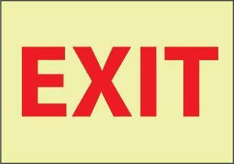 GL16R - Exit/Not an Exit Signs, NMC - Material : Glow Rigid Plastic - Each
