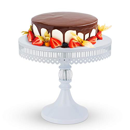 10" White Cake Stand, Wedding Cake Stand, Bridal Cake Stand, Round Cake Stands Cupcake Stand Cupcake Holder Cupcake Fruit Plate,Dessert Display for Wedding Birthday Party
