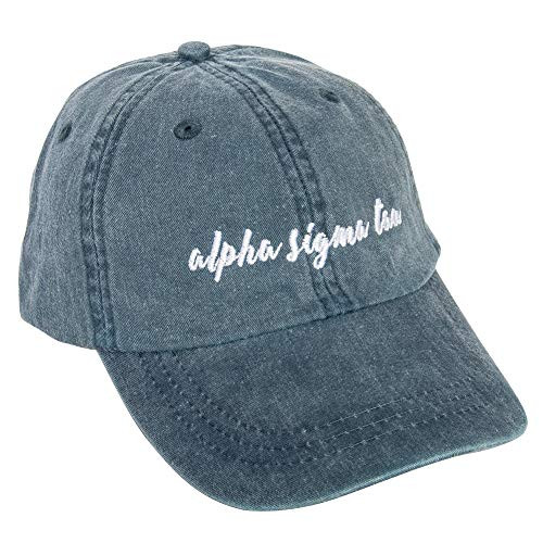 Alpha Sigma Tau (N) Sorority Baseball Hat Cap Cursive Name Font Adjustable Leather Strap AST (Midnight Blue) Alpha Sigma Tau (N) Sorority Baseball Hat Cap Cursive Name Font Adjustable Leather Strap AST (Midnight Blue)