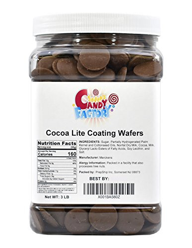 Sarah's Candy Factory Merckens Coating Melting Wafers Milk Chocolate Cocoa Lite in Jar, 3 Lbs