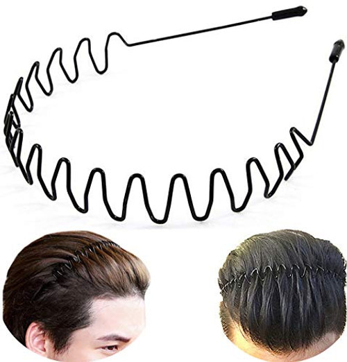 XINGZHE Metal Headbands for Men Women Hair Bands - Black Fashion Hairband for Mens Sports Headband for Women's Hair Care Beauty Unisex Non Slip Elastic Wavy Wide Hair Hoop Clips Accessories Outdoors XINGZHE Metal Headbands for Men Women Hair Bands - Black Fashion Hairband for Mens Sports Headband for Women's Hair Care Beauty Unisex Non Slip Elastic Wavy Wide Hair Hoop Clips Accessories Outdoors