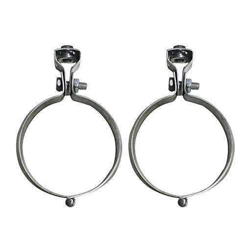 WYKA 4-1/2 Inch Split Ring Hanger Pipe Strap,2 Pack Heavy Duty Iron Galvanized Universal Hinge Lantern Hoops Ceiling Mount Supports Pipe Hanger Adjustable Pipe Bracket Clamps 114mm DIA