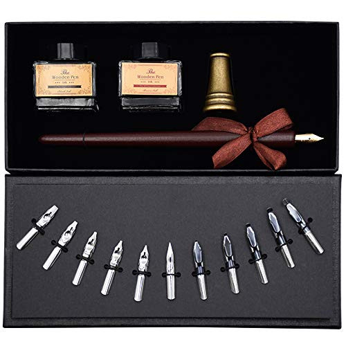AIVN Calligraphy Pen - Includes Calligraphy Pens, 12 Nibs, Pen Holder and Introduction