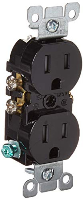 Leviton T5320-E 15 Amp 125V Tamper Resistant, Duplex Receptacle, Residential Grade, Grounding, 10-Pack, Black Leviton T5320-E 15 Amp 125V Tamper Resistant, Duplex Receptacle, Residential Grade, Grounding, 10-Pack, Black