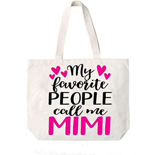 Mimi Gift My Favorite People Call Me Mimi Tote Bag Grandma Gift Idea Book Bag Travel Tote Handbag -COCOVICI