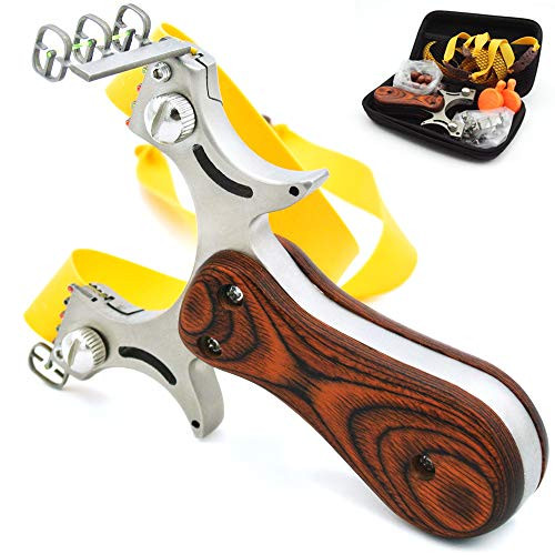 Slingshot, Professional SlingShots Set, High Velocity Powerful slingshots for hunting, Adult Outdoor Slingshot, Stainless Steel Velocity Catapult Slingshot with 3 Rubber Bands and 50 Slingshot Ammo Slingshot, Professional SlingShots Set, High Velocity Powerful slingshots for hunting, Adult Outdoor Slingshot, Stainless Steel Velocity Catapult Slingshot with 3 Rubber Bands and 50 Slingshot Ammo