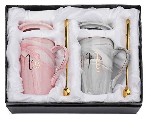 Yesland 13.5 Oz Mr and Mrs Coffee Mugs, Wedding Gifts for Couple/Bride and Groom, Ceramic Marble Cups for Bridal Shower Engagement Wedding, Married Couples Anniversary Yesland 13.5 Oz Mr and Mrs Coffee Mugs, Wedding Gifts for Couple/Bride and Groom, Ceramic Marble Cups for Bridal Shower Engagement Wedding, Married Couples Anniversary