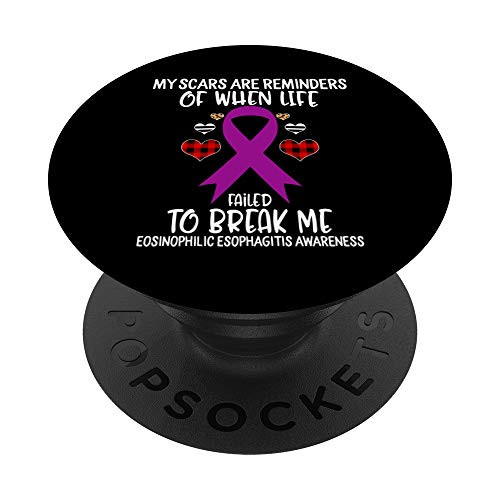 Eosinophilic Esophagitis Awareness Warrior Scars Reminders L PopSockets Grip and Stand for Phones and Tablets