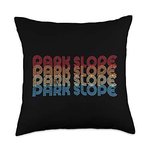 Park Slope Threads Studio Park Slope, Brooklyn Typographic Repeated Color Text Throw Pillow, 18x18, Multicolor
