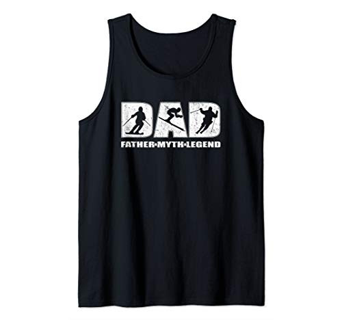 Ski Slopes Father Myth Legend Retro Skiing Dad Gifts Tank Top