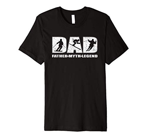 Ski Slopes Father Myth Legend Retro Skiing Dad Gifts Premium T-Shirt