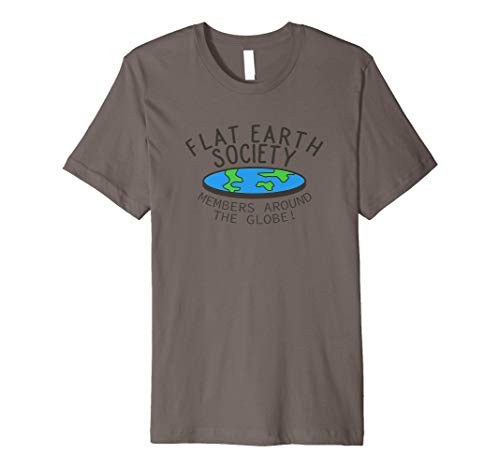 Funny Flat Earth Society Member Around The Globe Design Premium T-Shirt