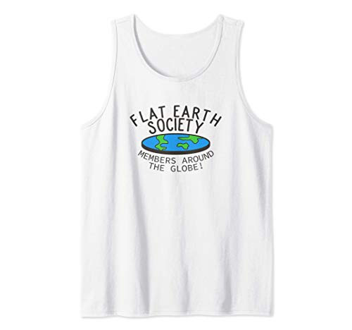 Funny Flat Earth Society Member Around The Globe Design Tank Top