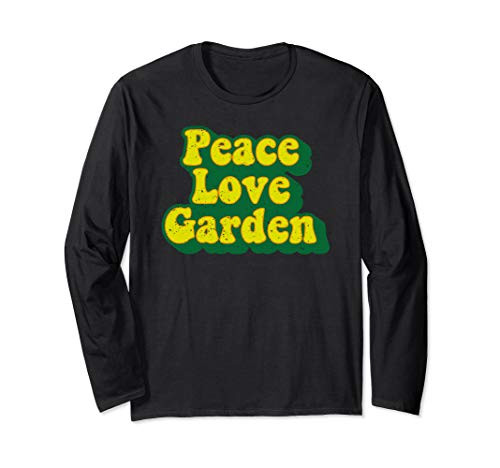 70s Peace Love Garden Hippie Trippy Groovy Vintage Long Sleeve T-Shirt