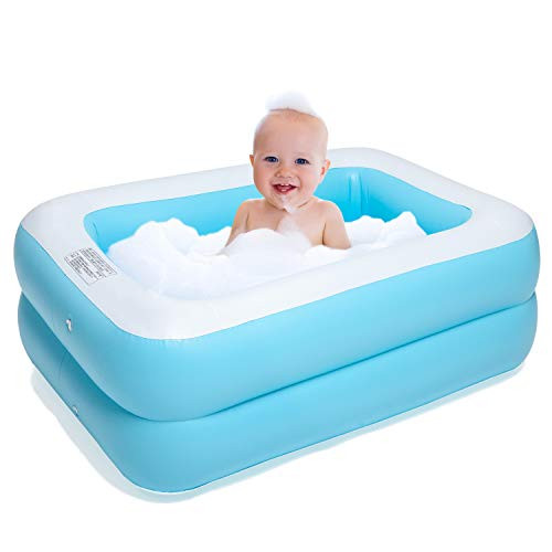 CHICLIST Inflatable Swimming Pool (43x34x13in for 1 Toddler) Kiddie Pools Swim for Kids Inflatable Lounge Pool for Kiddie, Kids, Easy Set Swimming Pool for Backyard Summer Outdoor