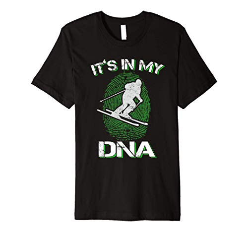 Skiing It's in My DNA Retro Skiing Slopes Ski Gifts Premium T-Shirt