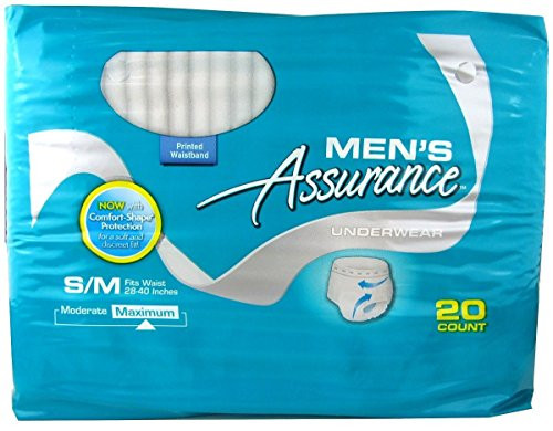 Assurance for Men Maximum Absorbency Underwear, Small/Medium, 20 count (1)