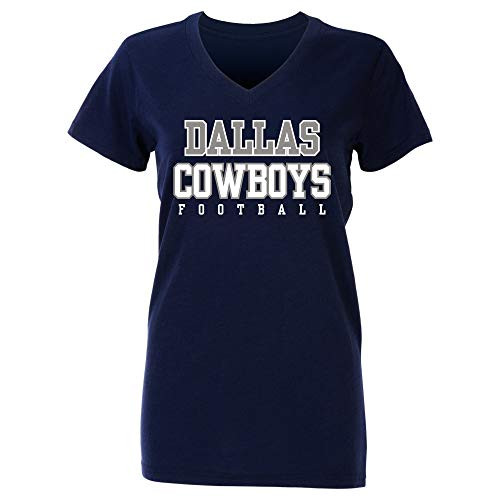 NFL Dallas Cowboys Womens Practice Glitter Tee, Navy, Large NFL Dallas Cowboys Womens Practice Glitter Tee, Navy, Large