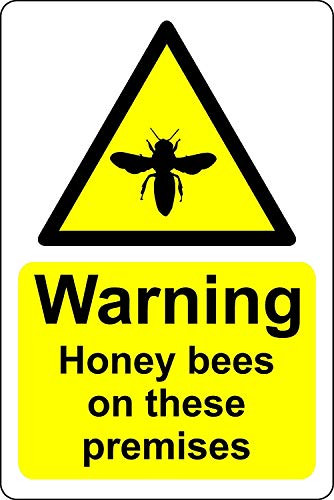 Warning Stickers Honey Bees On These Premises Beekeeping Warning Signs Plastic,Safety Sign Stickers,Private Property Warning Sign Lables,Notice Sign,400mm X 300mm