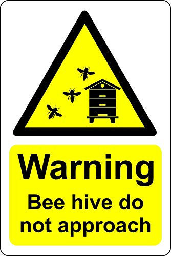 Warning Stickers Honey Bee Hive Do Not Approach Beekeeping Warning Signs Plastic,Safety Sign Stickers,Private Property Warning Sign Lables,Notice Sign,300mm X 200mm