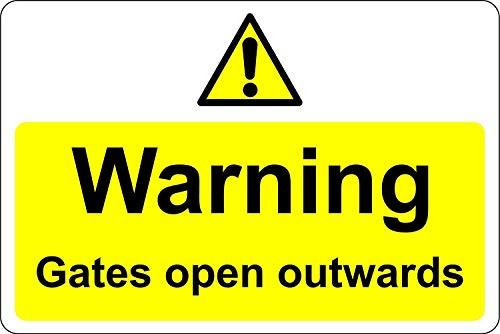 Warning Stickers This Gate Opens Outwards Warning Signs Plastic,Safety Sign Stickers,Private Property Warning Sign Lables,Notice Sign,600mm X 400mm