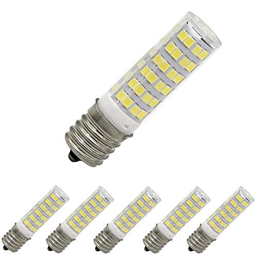 E17 light bulb 5W (equivalent halogen 50W), E17 Base R16 R14 type, AC110V-130V, daylight white 6000K (500 lumens), E17 LED Dimmable Bulb for Microwave Oven Appliance. (5 pack)