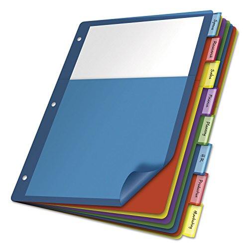 Cardinal Poly 1-Pocket Index Dividers, Letter, Multicolor, 8-Tabs/Set, 4 Sets/Pack