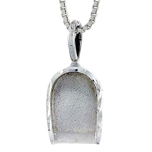 Sterling Silver Dustpan Pendant, 3/4 inch Tall