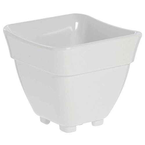 HUBERT 1/6 Size White Melamine Curveware Pan - 5 1/2"L x 5"W x 5"D