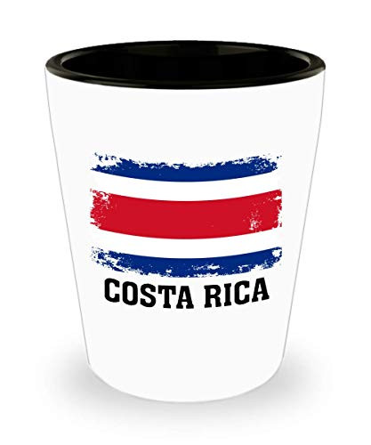 Costa Rica Shot Glass Funny Gifts - Costa Rican Pride Flag Vintage, Soccer, Football Team, Hometown, Travel Costa Rica Ceramic Cup